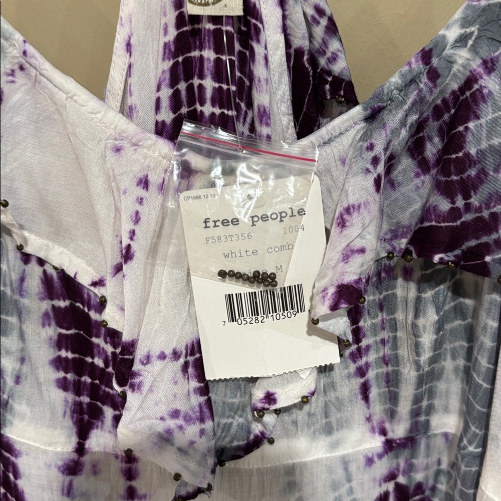 NWT free people tie dye ruffle tank - Picture 4 of 5